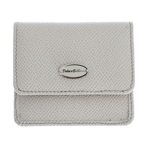 Dolce & Gabbana White Dauphine Leather Case Wallet