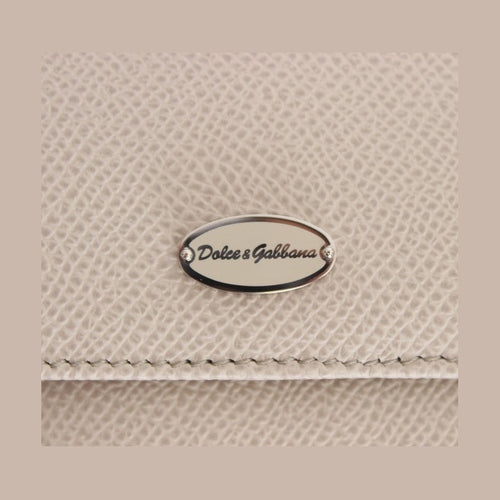 Dolce & Gabbana White Dauphine Leather Case Wallet