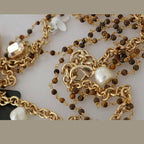 Dolce & Gabbana Gold Brass Crystal Floral Statement Charms Necklace