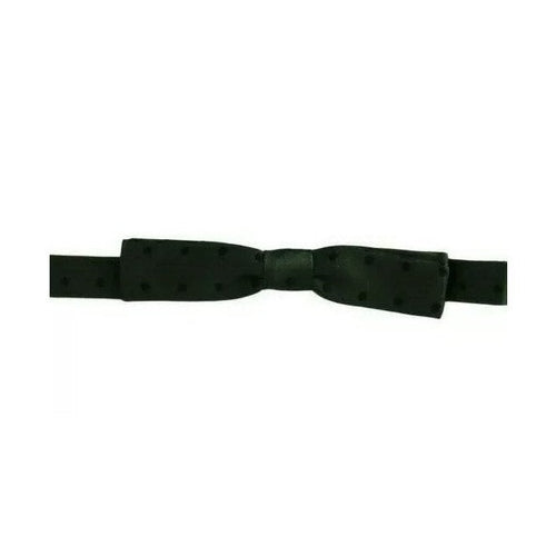 Dolce & Gabbana Green Dotted Silk Adjustable Neck Bow Tie