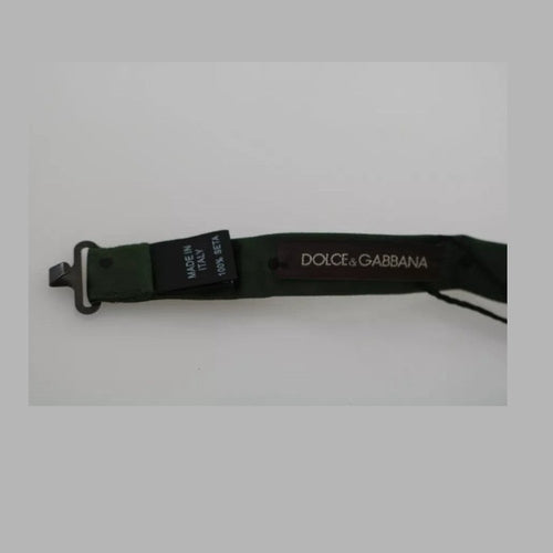 Dolce & Gabbana Green Dotted Silk Adjustable Neck Bow Tie