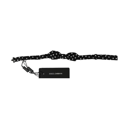 Dolce & Gabbana Black Polka Dots Adjustable Neck Bow Tie