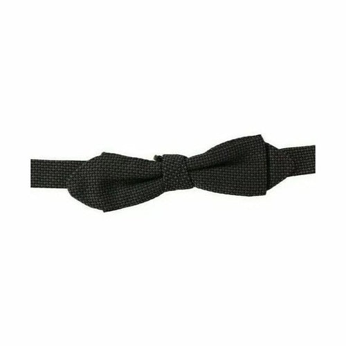 Dolce & Gabbana Gray Pattern Silk Adjustable Neck Bow Tie