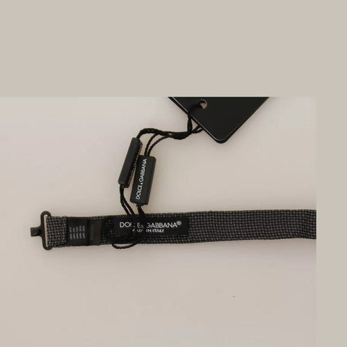Dolce & Gabbana Gray Pattern Silk Adjustable Neck Bow Tie