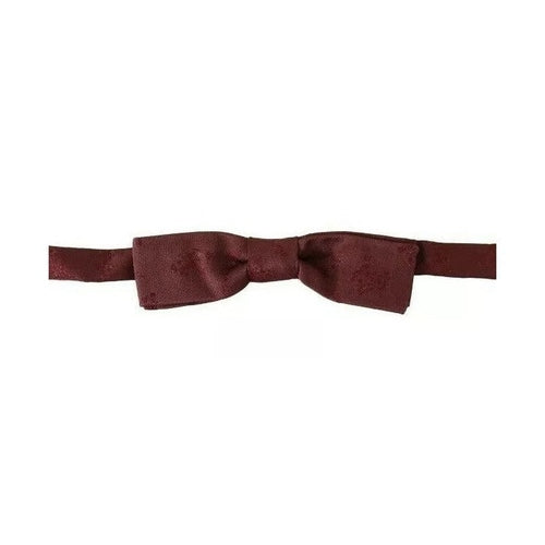 Dolce & Gabbana Bordeaux Silk Floral Faille Adjustable Bow Tie
