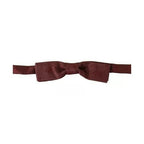 Dolce & Gabbana Bordeaux Silk Floral Faille Adjustable Bow Tie