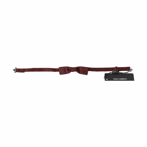 Dolce & Gabbana Bordeaux Silk Floral Faille Adjustable Bow Tie