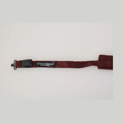Dolce & Gabbana Bordeaux Silk Floral Faille Adjustable Bow Tie