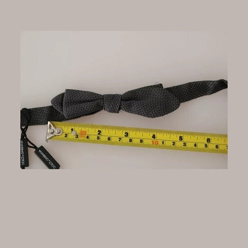 Dolce & Gabbana Gray Silk Patterned Mens Necktie Bow Tie