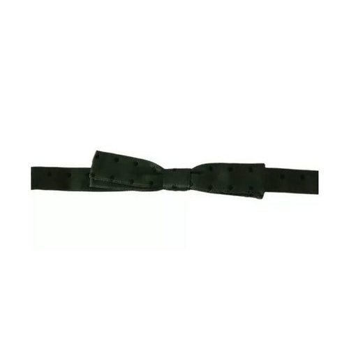 Dolce & Gabbana Green Silk Dotted Mens Necktie Bow Tie