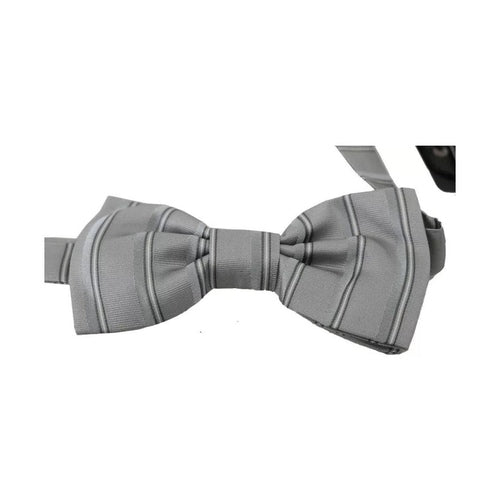 Dolce & Gabbana Light Gray Lining Adjustable Neck Butterfly Bow Tie
