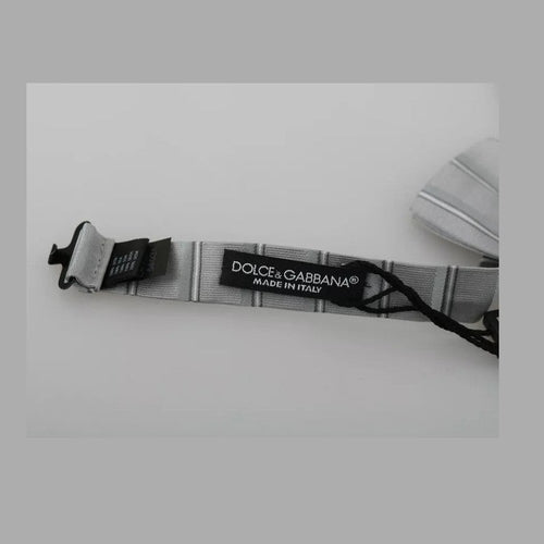Dolce & Gabbana Light Gray Lining Adjustable Neck Butterfly Bow Tie