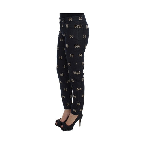 Dolce & Gabbana Blue Key Embroidered Slim Fit KATE Jeans