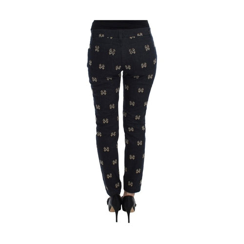Dolce & Gabbana Blue Key Embroidered Slim Fit KATE Jeans