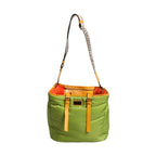 Dolce & Gabbana Green Nylon Padded Logo Plaque Tote Crossbody Bag