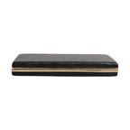 Dolce & Gabbana Black Leather Gold Frame Clutch Evening Party Purse Bag
