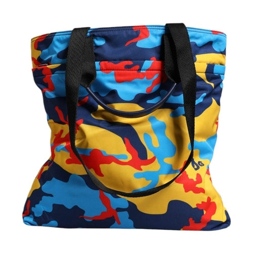 Dolce & Gabbana Multicolor Camouflage Nylon Shopping Tote Bag