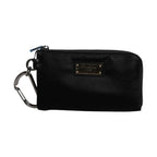 Dolce & Gabbana Black Nylon Logo Plaque Keyring Pouch Clutch Bag