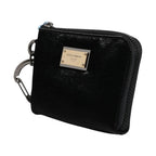 Dolce & Gabbana Black Nylon Logo Plaque Keyring Pouch Clutch Bag