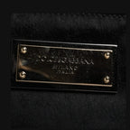 Dolce & Gabbana Black Nylon Logo Plaque Keyring Pouch Clutch Bag