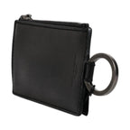 Dolce & Gabbana Black Horse Leather Lanyard Logo Card Holder Wallet