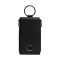 Dolce & Gabbana Black Leather Logo Plaque Neck Strap Card Coin Wallet