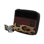 Dolce & Gabbana Multicolor Leopard Leather DG Bifold Card Holder Wallet
