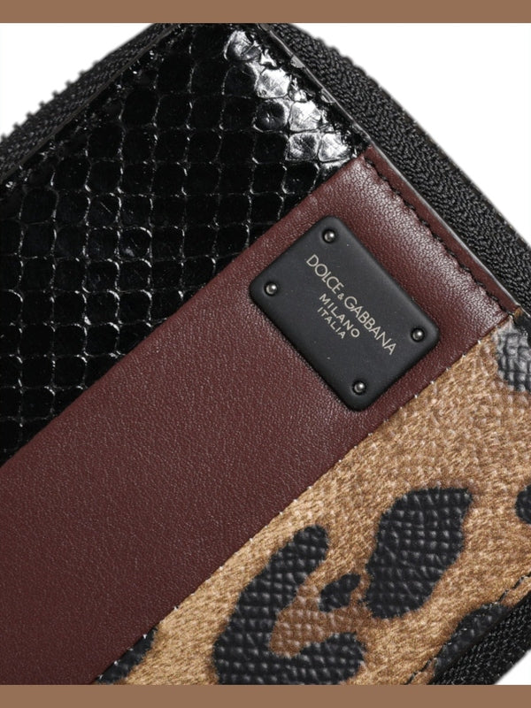 Dolce & Gabbana Multicolor Leopard Leather DG Bifold Card Holder Wallet
