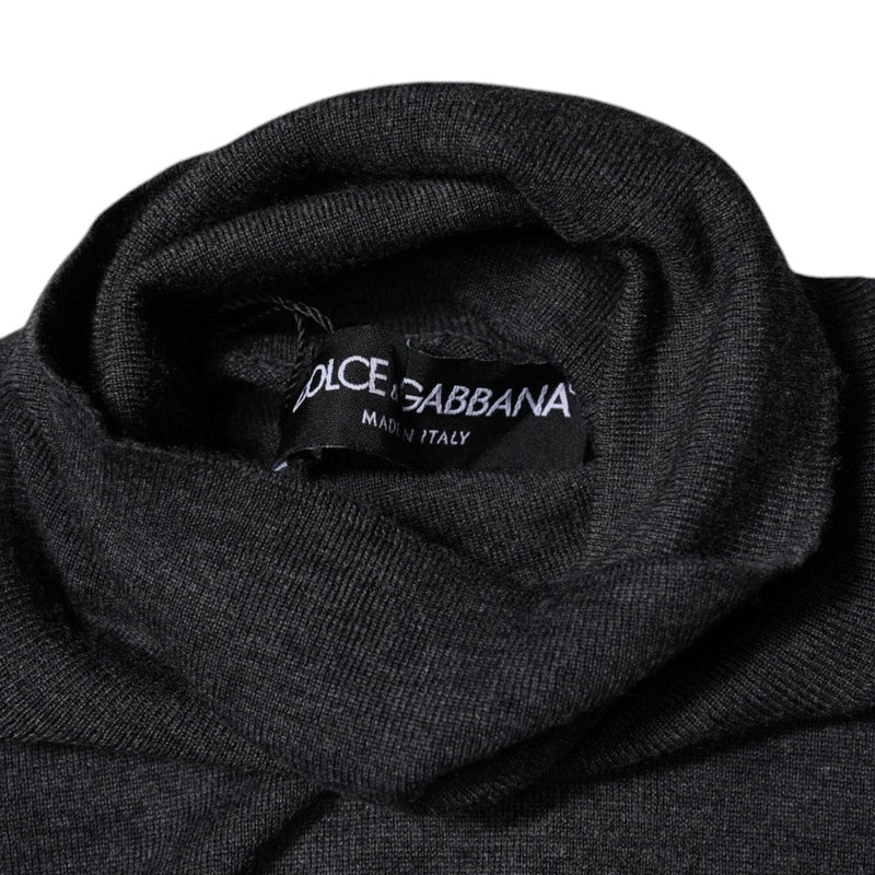 Dolce & Gabbana Gray Wool Knit Turtleneck Pullover Sweater