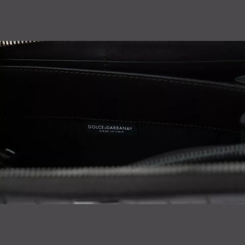 Dolce & Gabbana Brown Exotic Leather Zip Around Continental Clutch Wallet