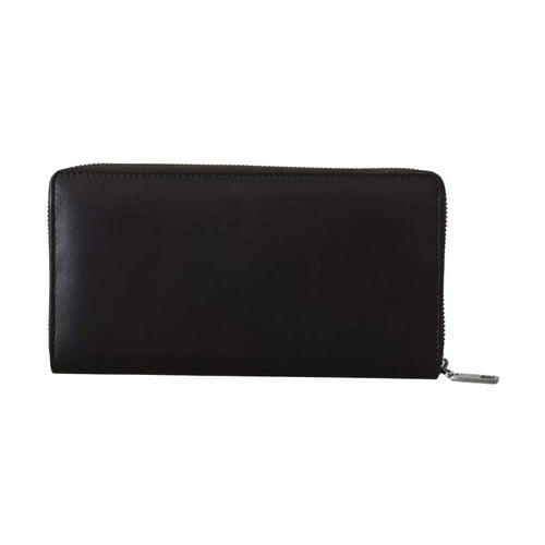 Dolce & Gabbana Brown Exotic Leather Zip Around Continental Clutch Wallet