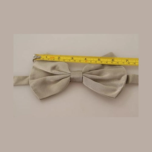 Dolce & Gabbana Silver Gray 100% Silk Adjustable Neck Bow Tie