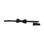 Dolce & Gabbana Blue Patterned Silk Adjustable Neck Bow Tie Men
