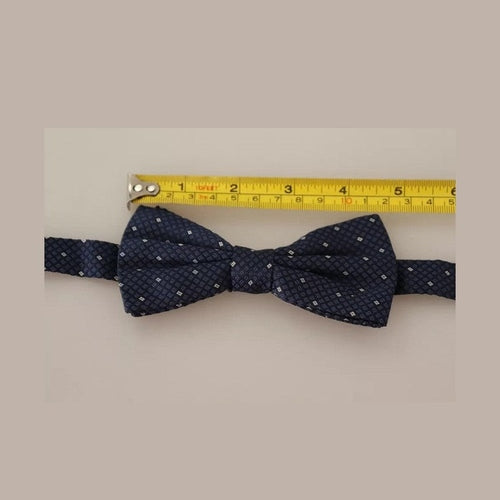 Dolce & Gabbana Blue Patterned Silk Adjustable Neck Bow Tie Men