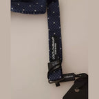 Dolce & Gabbana Blue Patterned Silk Adjustable Neck Bow Tie Men