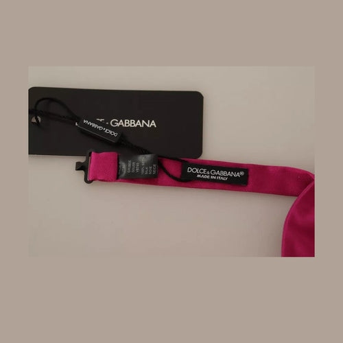 Dolce & Gabbana Pink 100% Silk Adjustable Neck Bow Tie Men