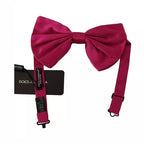 Dolce & Gabbana Pink 100% Silk Adjustable Neck Bow Tie Men