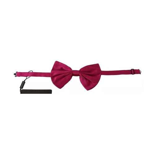 Dolce & Gabbana Pink 100% Silk Adjustable Neck Bow Tie Men