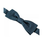 Dolce & Gabbana Blue 100% Silk Adjustable Neck Bow Tie Mens