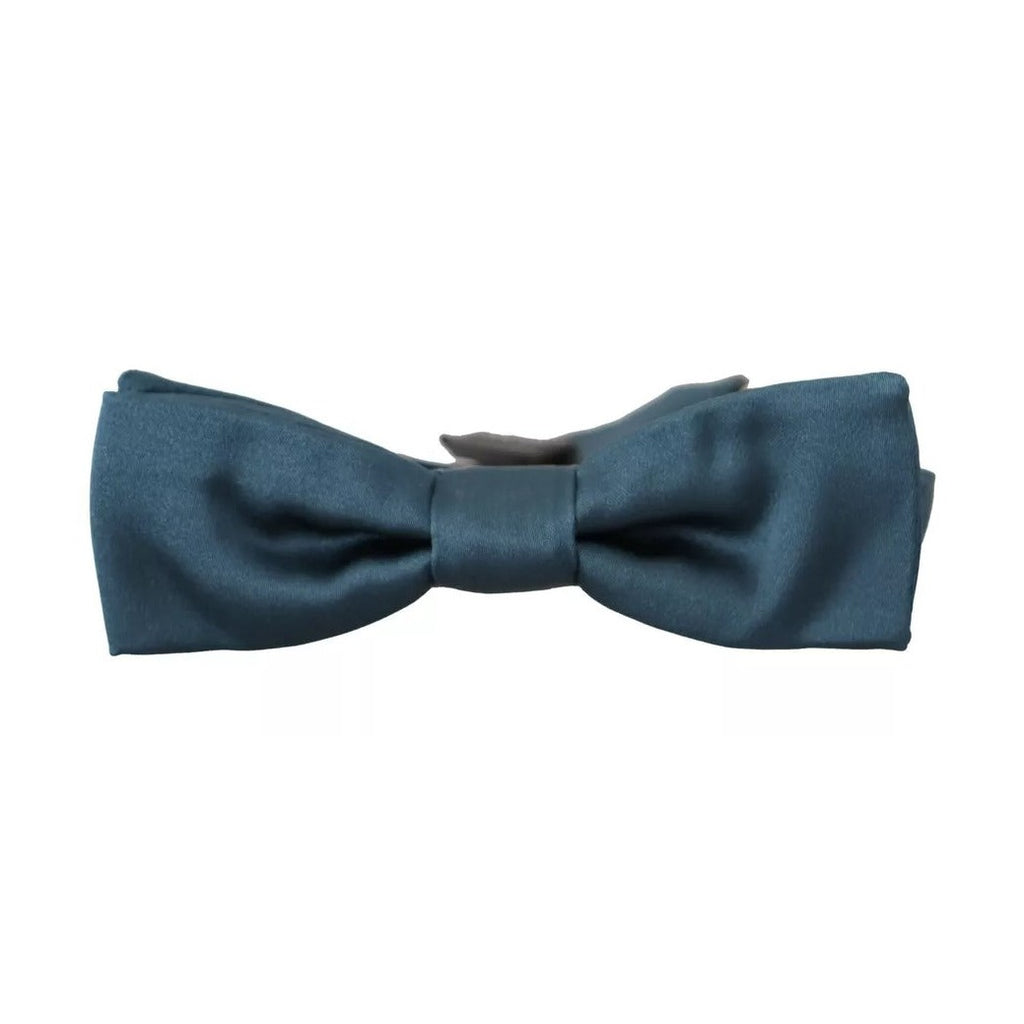 Dolce & Gabbana Blue 100% Silk Adjustable Neck Bow Tie Mens