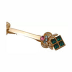 Dolce & Gabbana Gold Plated 925 Sterling Silver Crystal Collar Stop Brooch