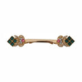 Dolce & Gabbana Gold Plated 925 Sterling Silver Crystal Collar Stop Brooch