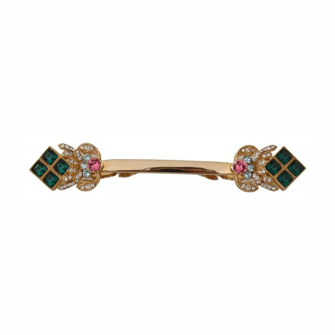 Dolce & Gabbana Gold Plated 925 Sterling Silver Crystal Collar Stop Brooch