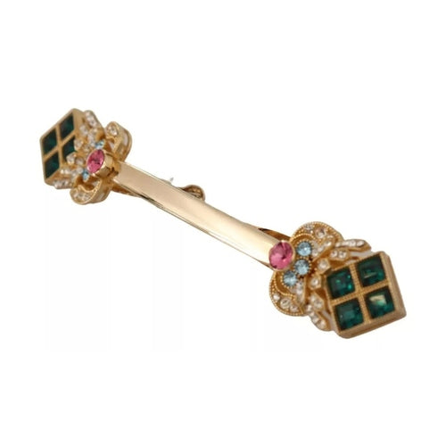Dolce & Gabbana Gold Plated 925 Sterling Silver Crystal Collar Stop Brooch