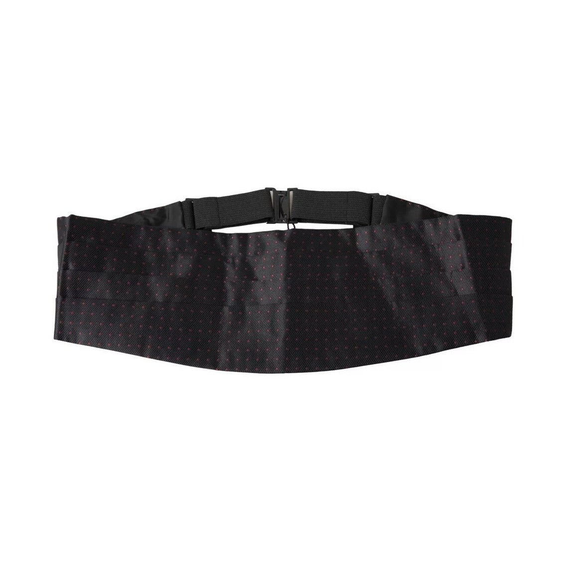Dolce & Gabbana Black Silk Dotted Waist Tuxedo Belt Cummerbund
