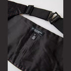 Dolce & Gabbana Black Silk Dotted Waist Tuxedo Belt Cummerbund