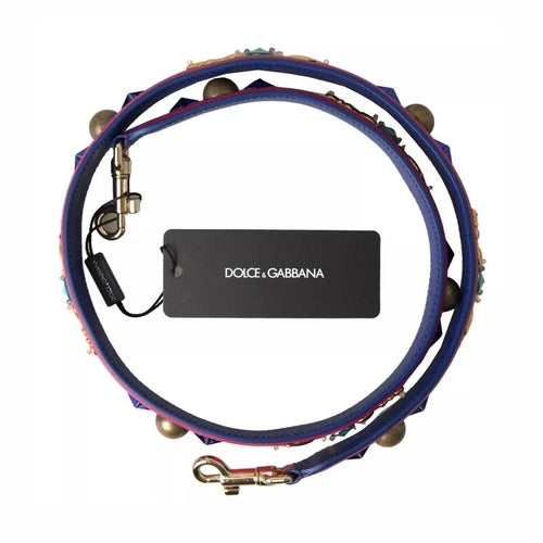 Dolce & Gabbana Pink Exotic Leather Studded Shoulder Strap