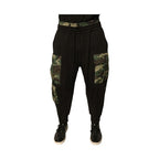 Dolce & Gabbana Black Camouflage Cotton Jogger Cargo Pants