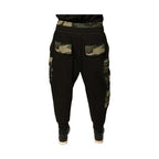 Dolce & Gabbana Black Camouflage Cotton Jogger Cargo Pants