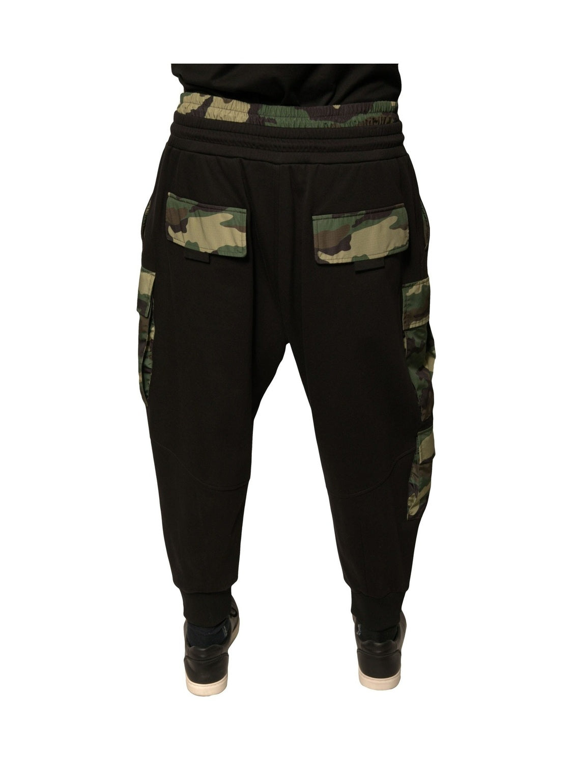 Dolce & Gabbana Black Camouflage Cotton Jogger Cargo Pants